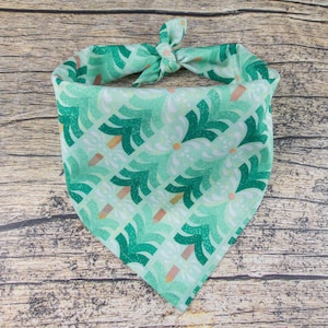 Christmas Tree Dog Bandana Mint Green | Tie On Dog Scarf | Pine Tree Dog Bandana | Christmas Dog Bandana | Winter Dog Bandana