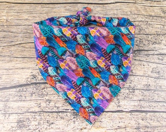 Boho Feathers Dog Bandana - Colorful Dog Accessory