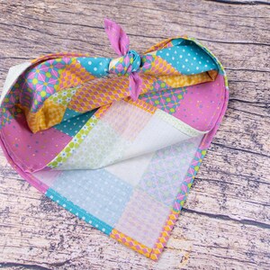 Pastel Patchwork Dog Bandana - Colorful Cottagecore Dog Accessory image 7