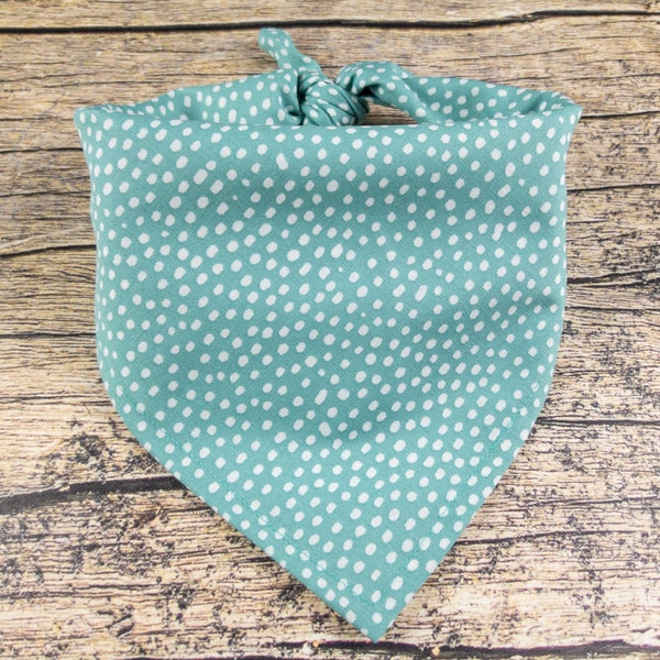 Teal Polka Dot Dog Bandana | Tie On Dog Scarf | Boho Dog Bandana | Teal Dog Bandana | Winter Dog Bandana | Gifts for Dogs | Minimalist Dog