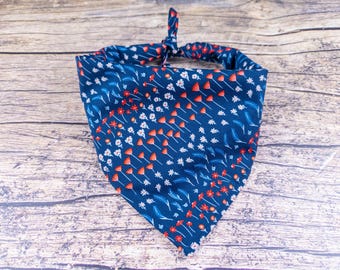Americana Floral Dog Bandana - Navy Fourth of July Pet Accessory