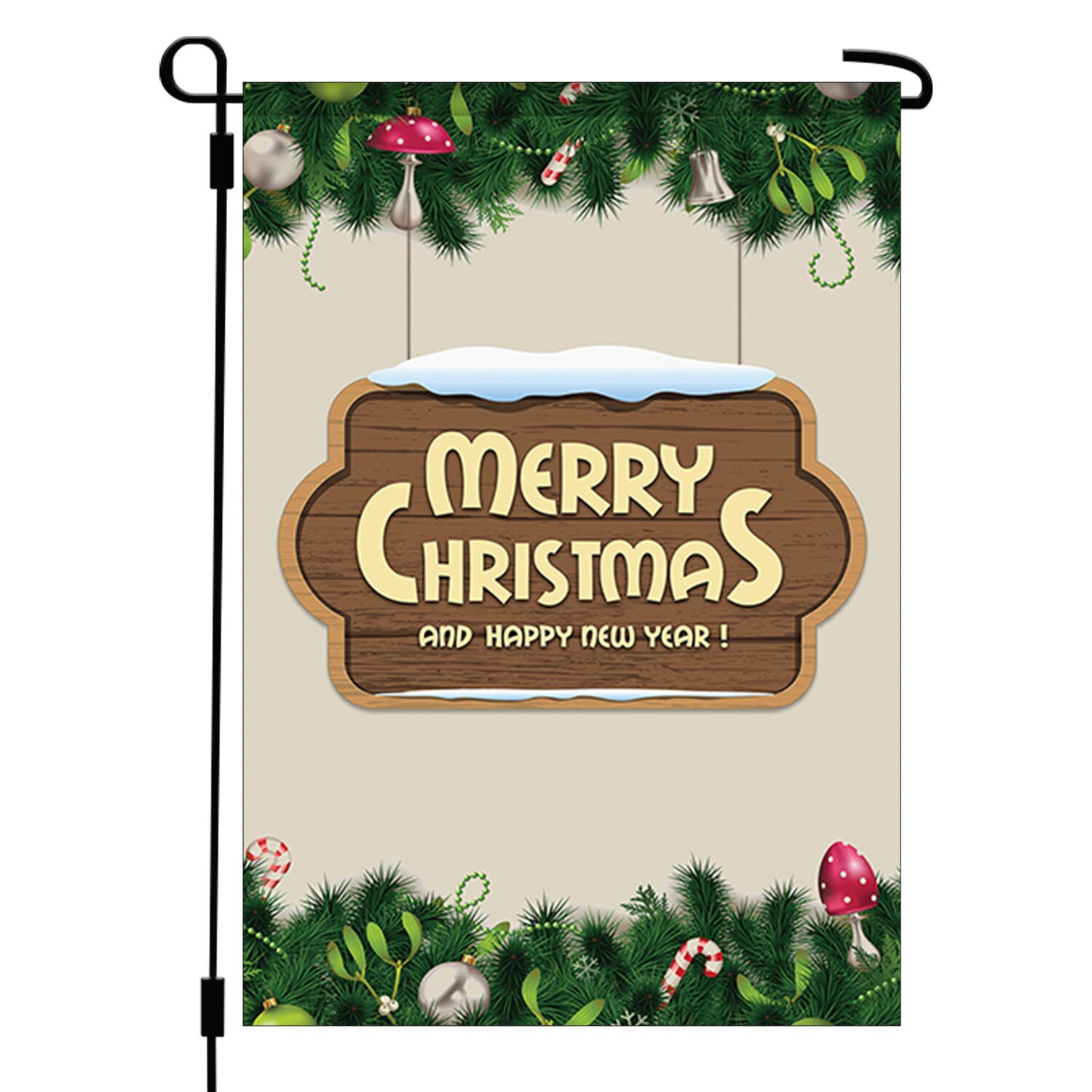 Merry christmas & happy new year garden flag 12x Merry Christmas & Happy New Year Garden Flag 12x | Etsy