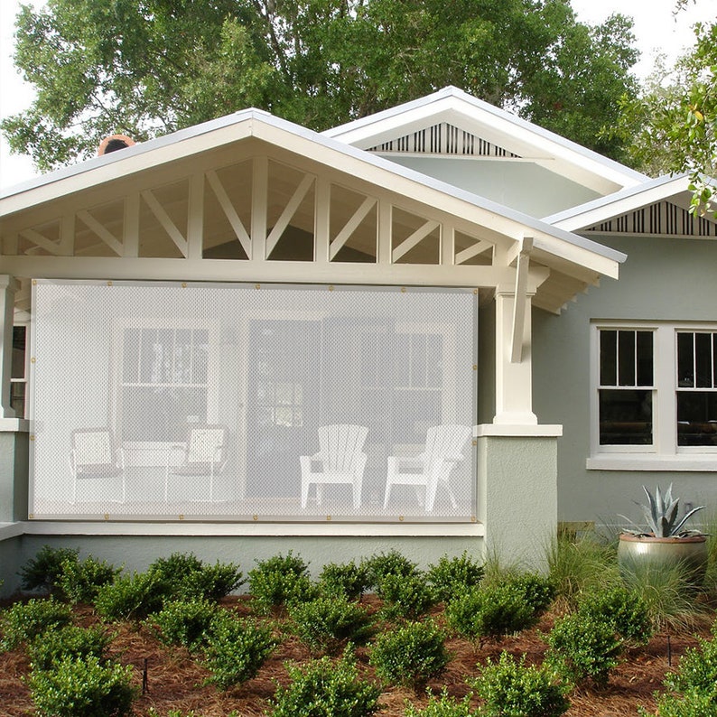 Custom Sized Sun Shade Privacy Panel Mesh Fabric with Grommets Etsy