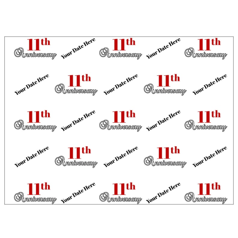 Happy 11th Anniversary Celebration Photography Backdrop Step /& Repeat Banner for Wedding Office Events
