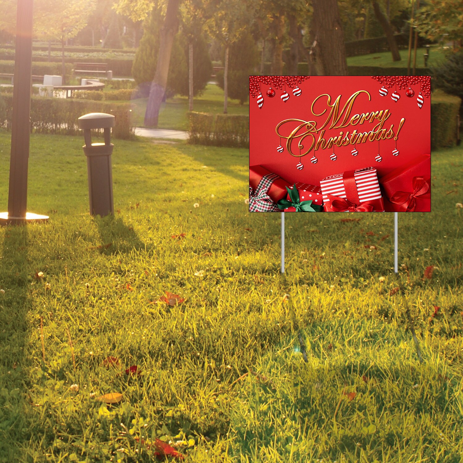 Merry Christmas Yard Sign with Metal Stakes Happy Holidays | Etsy