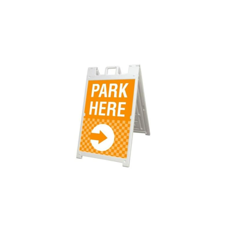 Signicade Sidewalk A Frame Pavement Sign Double Sided Deluxe White Sandwich Board 2/' X 3/'