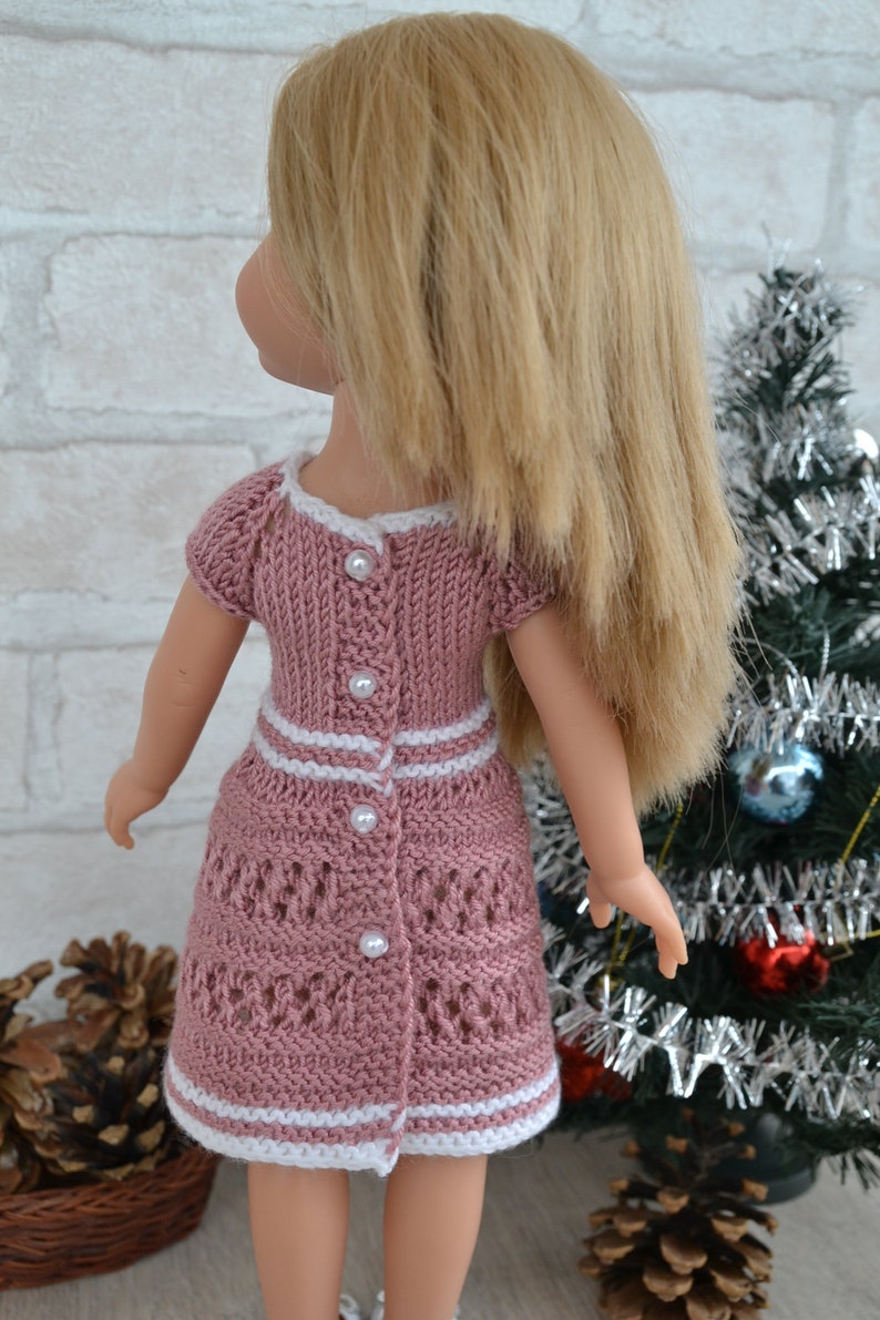 Corolle doll Clothes. Knitted set dress cardigan and hat for Etsy