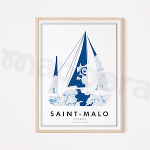 Saint Malo - affiche personnalisable, poster décoration personnalisé, cadeau Saint Malo, affiche ville france, souvenir, anniversaire