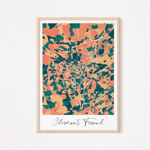CLERMONT - Clermont-Plakat, Puy de Dôme-Plakat, Clermont-Ferrand-Plakat, Clermont-Karte, Clermont-Design, Stadt, Vulkane, Clermont-Plakat