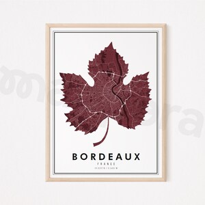 Bordeaux, Poster vin bordeaux, poster décoration, plan ville personnalisé, cadeau Bordeaux, affiche vintage ville france, souvenir surmesure