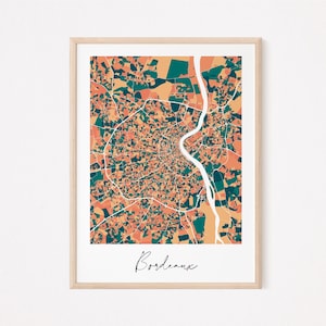 BORDEAUX - Carte originale de Bordeaux/ affiche Bordeaux, poster Bordeaux, map Bordeaux, design Bordeaux, ville, décoration Bordeaux