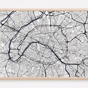 PARIS Original map of Paris / city of paris, paris poster, paris design, france, europe, paris decoration, print, wall map print Full city