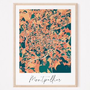 MONTPELLIER - Carte originale de Montpellier/ affiche Montpellier, poster Montpellier, map Montpellier, design Montpellier, décoration