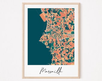 MARSEILLE - Original map of Marseille/ city of Marseille, Marseille poster, Marseille design, france, europe, Marseille , print, wall map