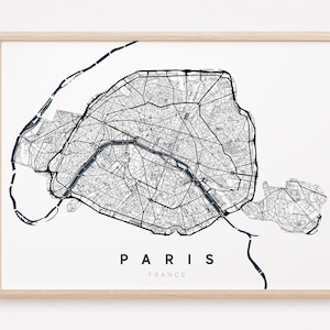 PARIS Original map of Paris / city of paris, paris poster, paris design, france, europe, paris decoration, print, wall map print Paris Intra-muros