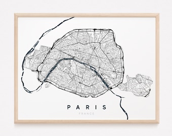 PARIS - Original map of Paris / city of paris, paris poster, paris design, france, europe, paris decoration, print, wall map print