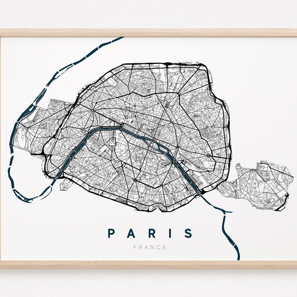 PARIS - Carte originale de Paris / affiche Paris, poster Paris, map Paris, design Paris, ville, décoration, carte, france, personnalisé