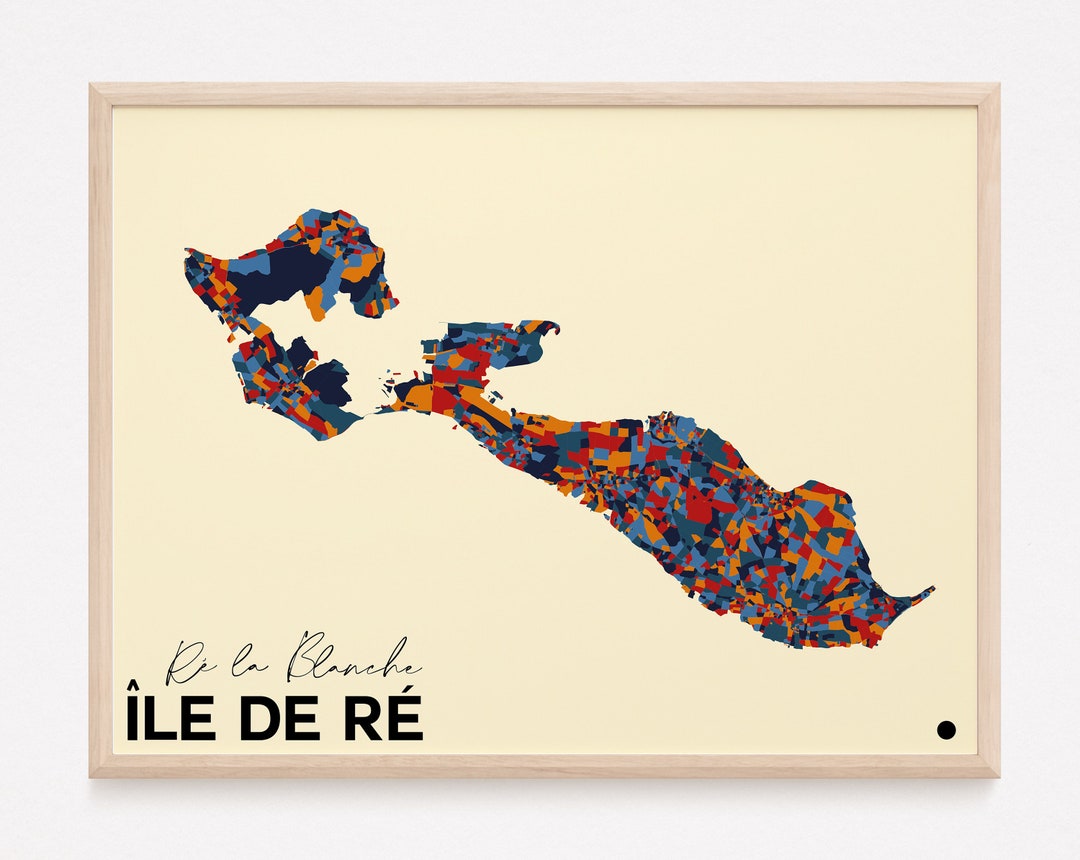 ÎLE DE RÉ - Original Map of île De Ré / Island, île De Ré Poster, île ...