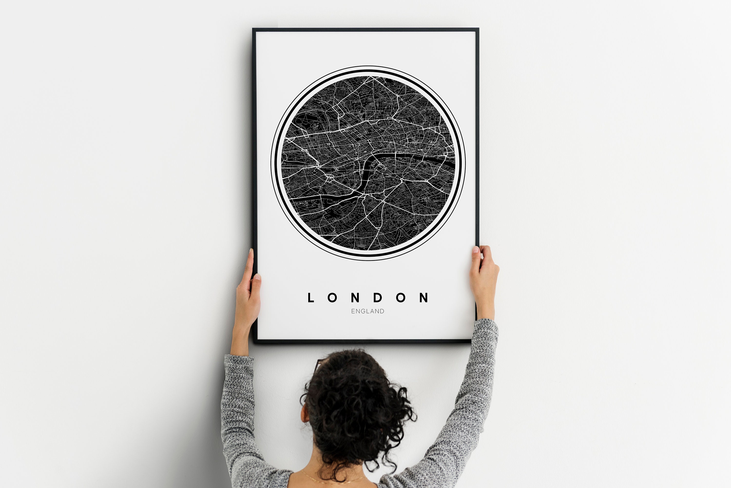 City Map de Londres // Carte, Décoration, Design, Poster, Street - Rue, Original, France, sur Mesure