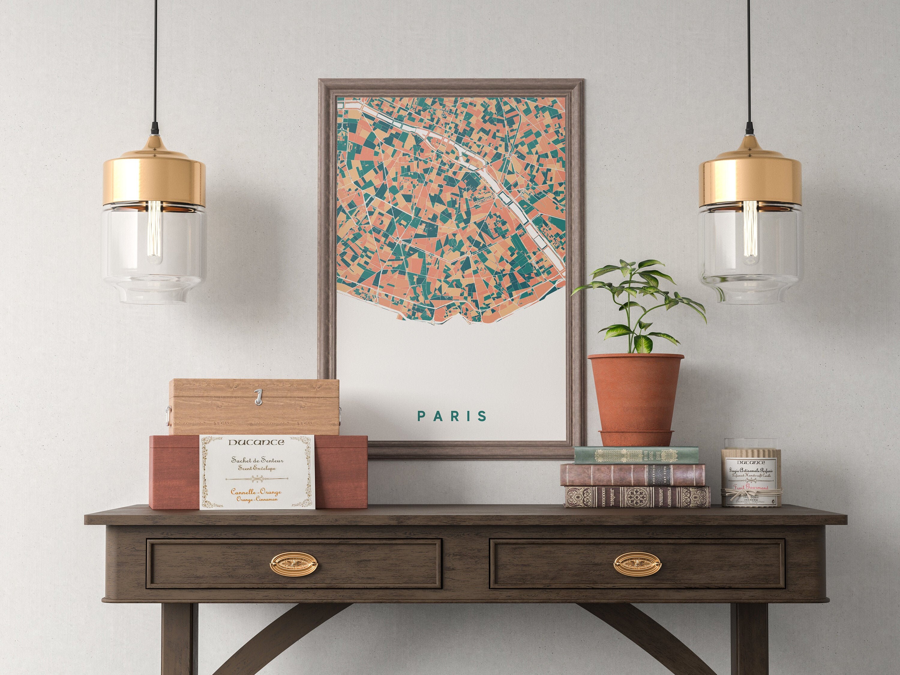 Carte Originale de Paris/Affiche Paris, Poster Map Design Ville Décoration Carte, France, Personnali