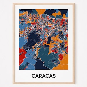 CARACAS- Carte originale de Caracas/ affiche Caracas, poster Caracas, map Caracas, design Caracas, ville, décoration Caracas