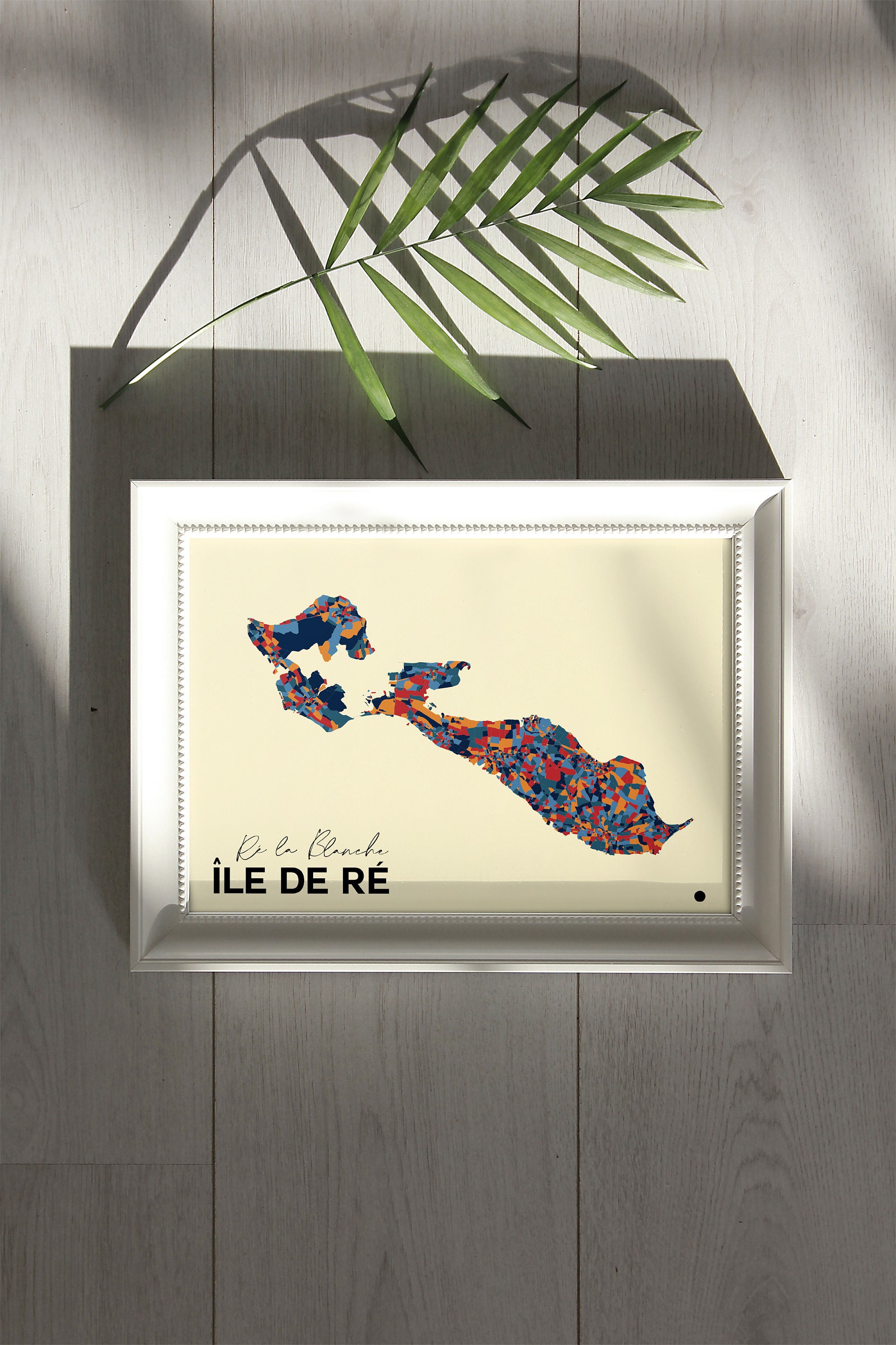 Île de Ré - Carte Originale de L'île Ré/ Affiche Île Ré, Poster Map Design Ville, Décoration, Océan