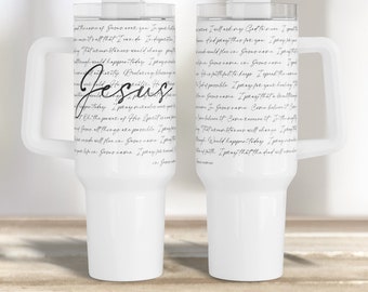 Jesus Name 40oz Tumbler Wrap PNG: Christian Sublimation Design (Digital Download)