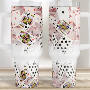 Carte da gioco 3d 40oz quencher maniglia tumble Wrap PNG sublimation design template, download digitale istantaneo, per nonno, bicchiere per la festa del papà