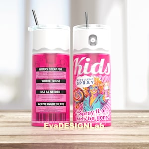 Kinder werden weg Spray Tumbler wrap | 20oz Becher png 3d Sublimation designs, hot pink becher |