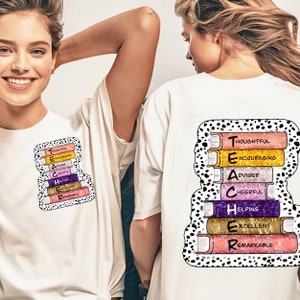 Dalmatische en glitter lerarenboeken png voor sublimatie op T-shirts, mokken, bekers, wraps, maak een bijpassende bundel, gebruik het op de voor- en achterkant.