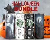 Seamless Halloween sublimation 20oz Skinny tumbler designs downloads digital download Design creepy ghosts blood horror template bundle