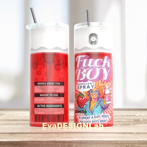 Retro aardbei 80s fuck boy afstotende spray, be go spray 20 oz Tumbler wrap png Design +16 gratis ontwerpen inbegrepen ontwerp Sublimatie