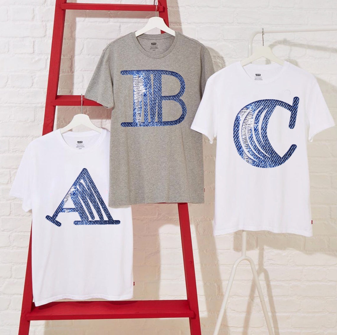 Clipart Digital Denim Jeans Font Download for Planner Stickers | Etsy