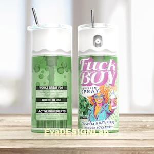 Mintgroen F Boy Be Gone Spray 20oz Tumbler Wrap PNG Design +16 gratis verschillende ontwerpen inbegrepen, middelvinger Sublimatie, onbeleefd, grappig, grap