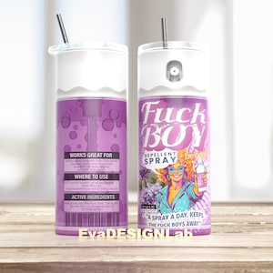 Fuckboy uit de jaren 80, wees weg afstotende spray Tumbler wrap png Design +16 gratis ontwerpen inbegrepen, 20oz Tumbler Sublimatie, onbeleefd, lila, baby daddy