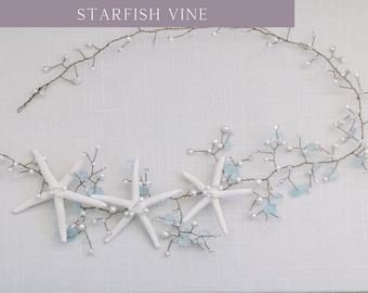 Starfish and Sea Glass Hair Vine | Starfish Wedding Accessory | Custom Hair Vine | Bridal Hair Accessory | Beach Wedding | Gift for Her