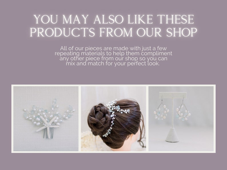 Mini Sea Glass Hair Pin, Sea Glass Wedding Accessory, Sea Glass Hair Pin, Bridal Hair Accessory, Beach Wedding image 5
