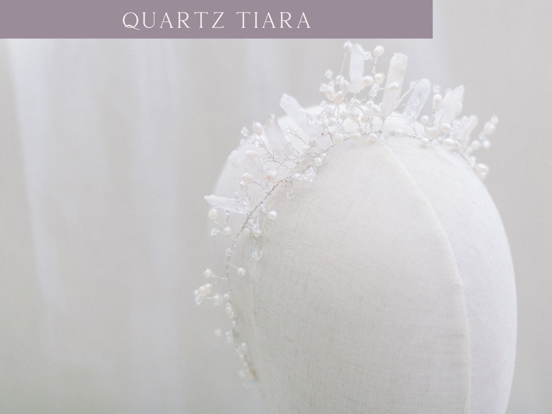 Quartz Crown, Crystal Bridal Tiara, Swarovski Crystal Crown, Quartz