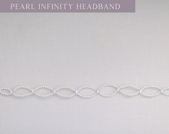 Infinity Pearl Wedding Hair Vine, Bridal Hair Accessory, Pearl Headband, Hair Vine for Wedding, Bridal Hair Piece, Hair Accessory