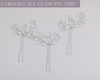 Mini Sea Glass Hair Pin, Sea Glass Wedding Accessory, Sea Glass Hair Pin, Bridal Hair Accessory, Beach Wedding