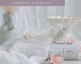 Gardenia Earrings, Flower Earrings