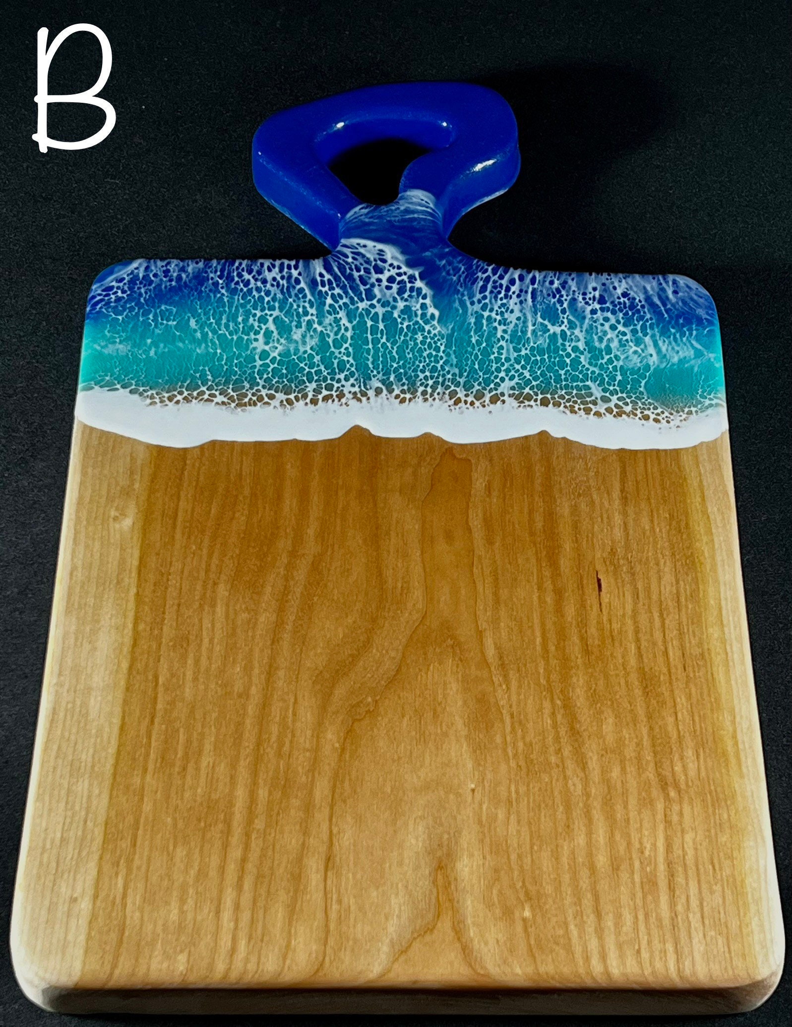 Wick Handle Ocean Wave Cutting Board Beach Front Wave Wooden Etsy