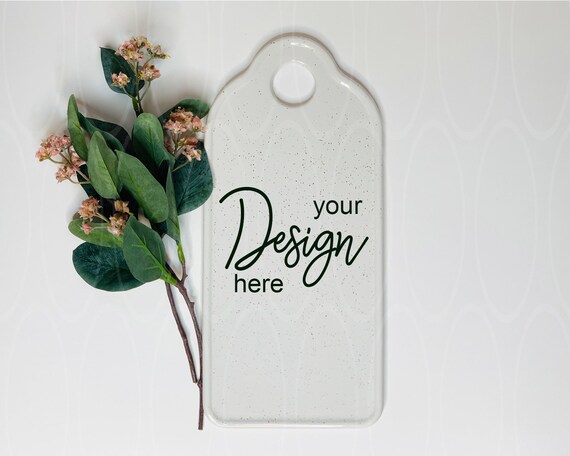 Blank Kitchen Chopping Board Mockup White Dishes Mock Up