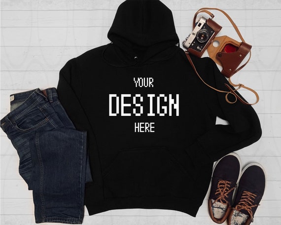 Blank Black Hoodie Mockup Jeans Photo Camera Flat Lay All New Amazing Mockups