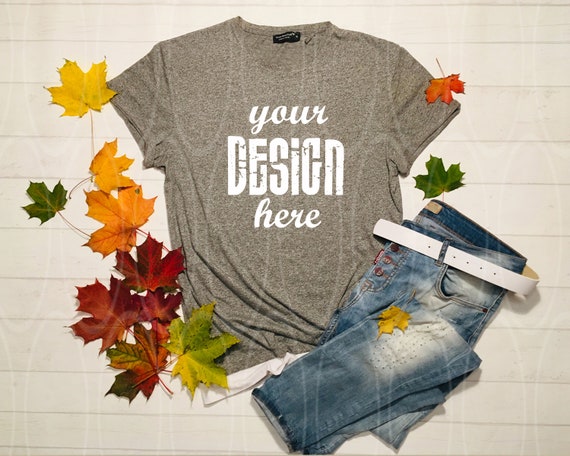 Gray Shirt Mockup Apparel Mockup Leaves Jeans Mockup Gildan Gray Shirt Mockup Apparel Mockup Leaves Jeans Mockup Gildan
