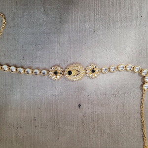 Kundan Sheeshpool/Headband/Matha Patti - Green