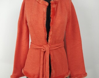 rustic orange cardigan
