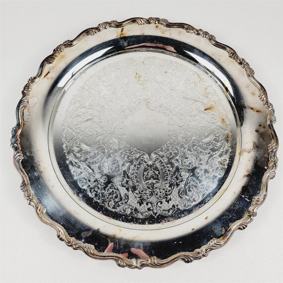 Oneida Scroll Silver Plated 15 Serving Platter Etsy