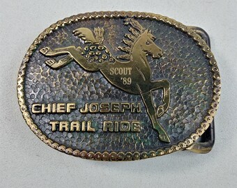 ApHC Chief Joseph Trail Ride APPALOOSA Bronze Cowboy Western Belt Buckle 