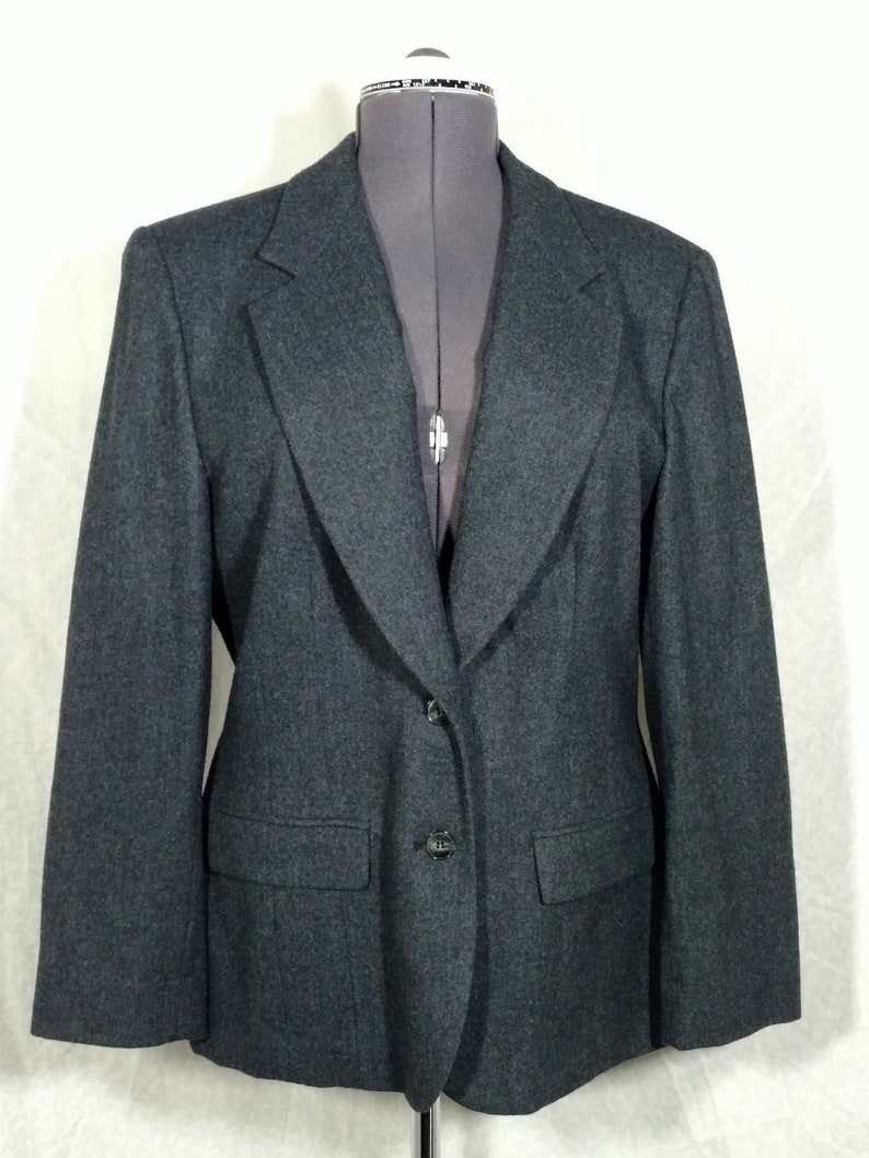 Womens Suit Coat Jacket Blazer Pendleton 100/% Wool Made in USA Dark Gray